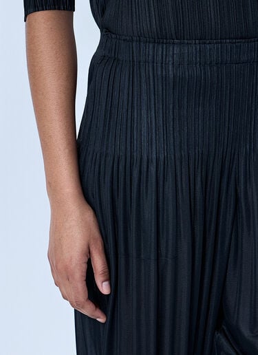 Pleats Please Issey Miyake Pleated Cropped Trousers Black plp0264003