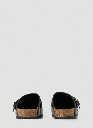 Saint Laurent Western Buckle Mules Black sla0147029