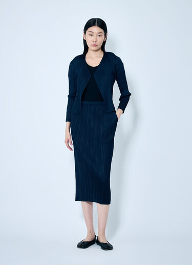 Pleats Please Issey Miyake Pleated Cardigan Blue plp0259018