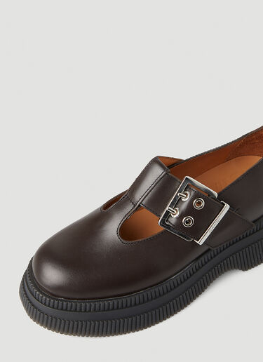 GANNI Mary Jane Flatform Shoes Brown gan0247049