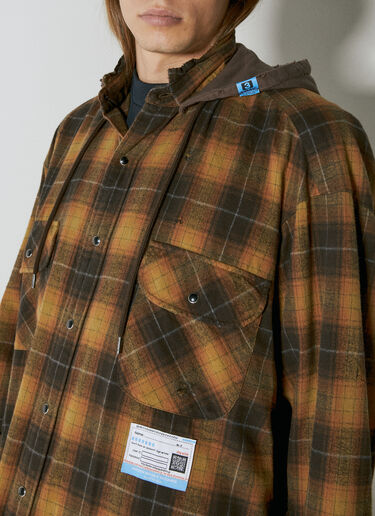 フード付きレイヤードシャツ Maison Mihara Yasuhiro フード付きレイヤードシャツ イエロー mmy0154007