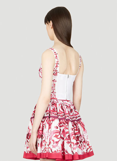 Dolce & Gabbana 锡釉陶印花紧身胸衣上衣 白色 dol0253015