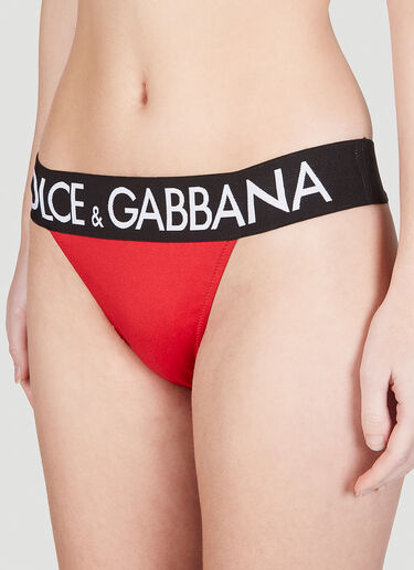 Dolce & Gabbana Logo Jacquard Triangle Bikini Red dol0249047