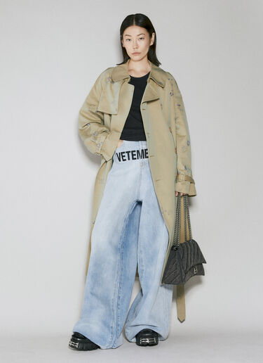 VETEMENTS ロゴ刺繍バギーデニムジーンズ ブルー vet0254001