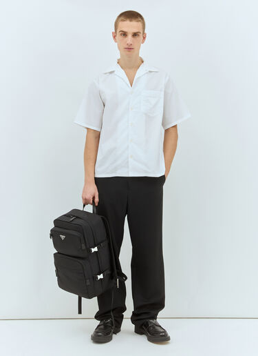 Prada Re-Nylon And Saffiano Leather Backpack Black pra0159013