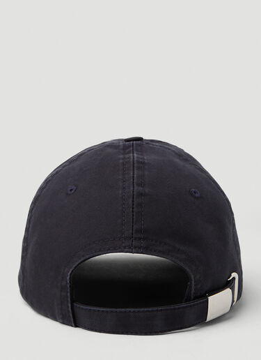 Burberry Distressed Logo Embrodiery Baseball Cap Navy bur0251096