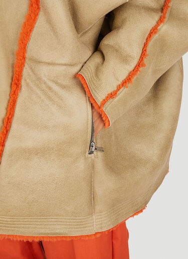 Rick Owens Jumbo Peter Shearling Jacket Beige ric0149006