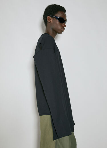 Comme des Garçons Homme Plus Asymmetric Long Sleeve T-Shirt Black hpl0154003
