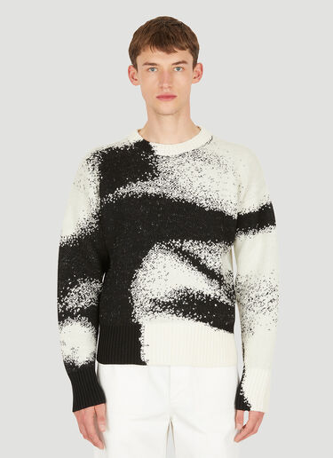 Alexander McQueen [그래피티] 스프레이 스웨터 블랙 amq0150012