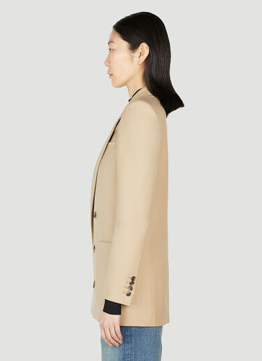 Saint Laurent Double Breasted Blazer Beige sla0251031