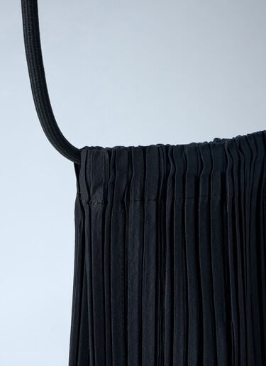 Pleats Please Issey Miyake Pleated Drawstring Pouch Black plp0263005