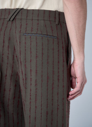 Burberry Striped Wool Tailored Pants Dark Brown bur0159016