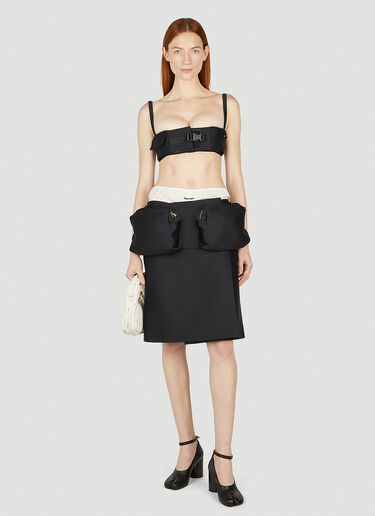 Miu Miu Low Waist Logo Skirt Black miu0252011