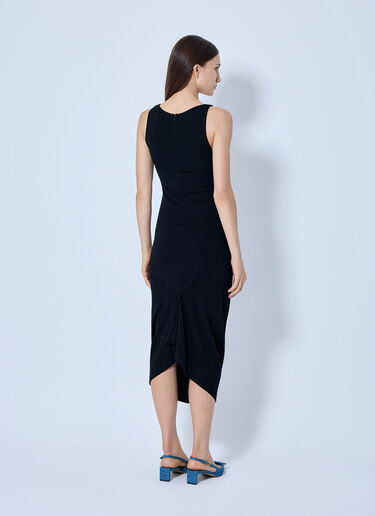 LN-CC® - Jacquemus: La Regata Draped Midi Dress - Black Jacquemus La Regata Draped Midi Dress Black jac0266017