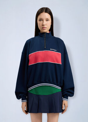 Palm Angels Classic Logo Half-Zip Sweatshirt Blue pma0264243