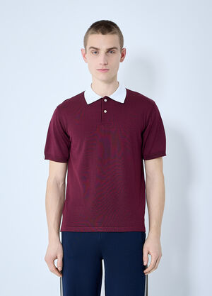 Wales Bonner Sun Polo Shirt Burgundy wbn0160011