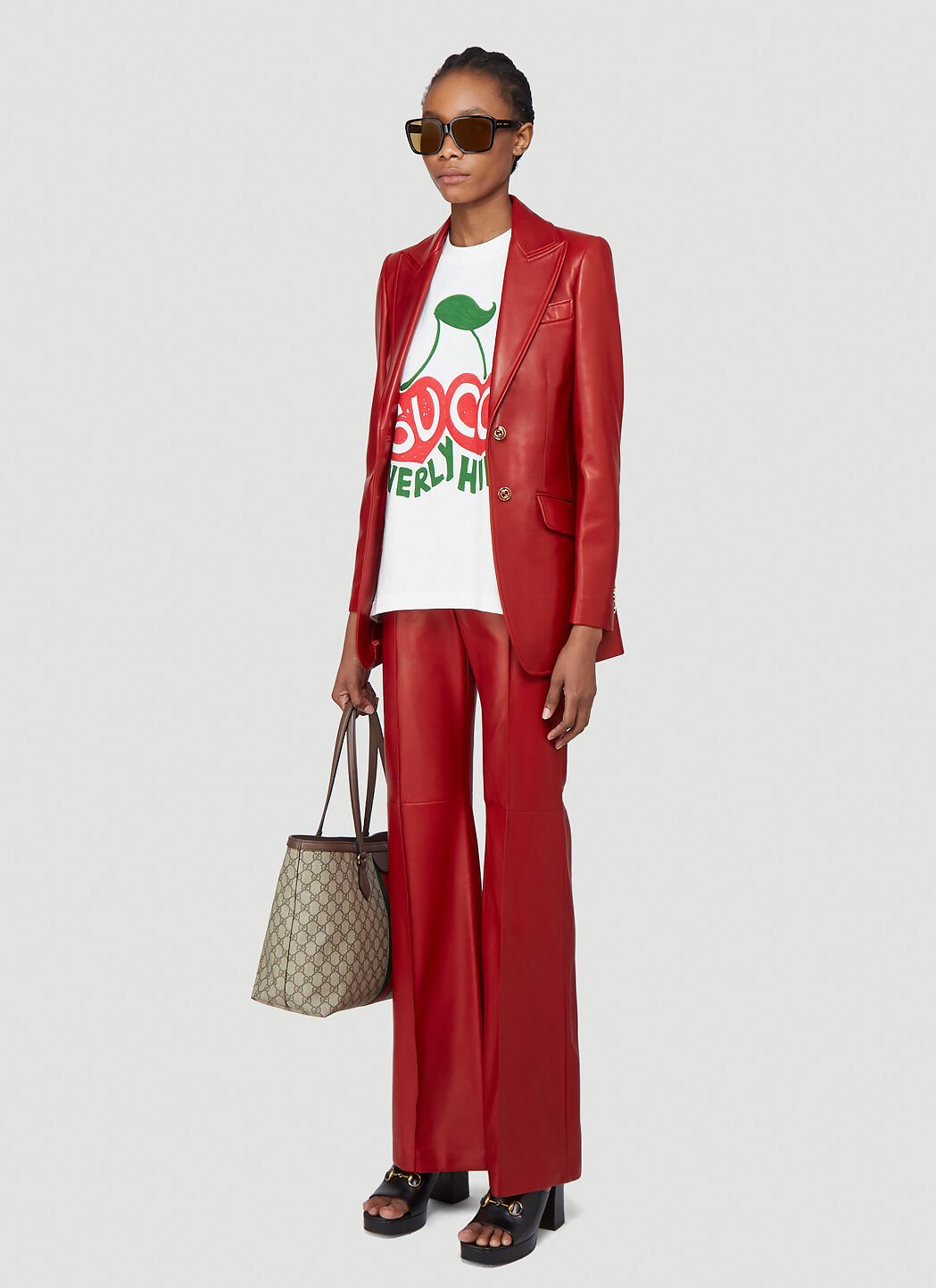 Gucci Leather Pants in Red LN CC