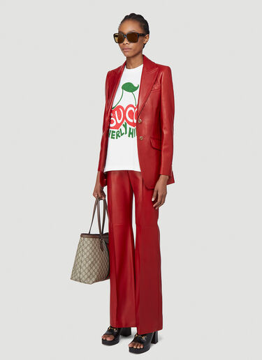 Gucci Leather Pants Red guc0241007