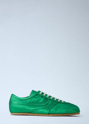 Dries Van Noten Satin Low-Top Sneakers Green dvn0263032