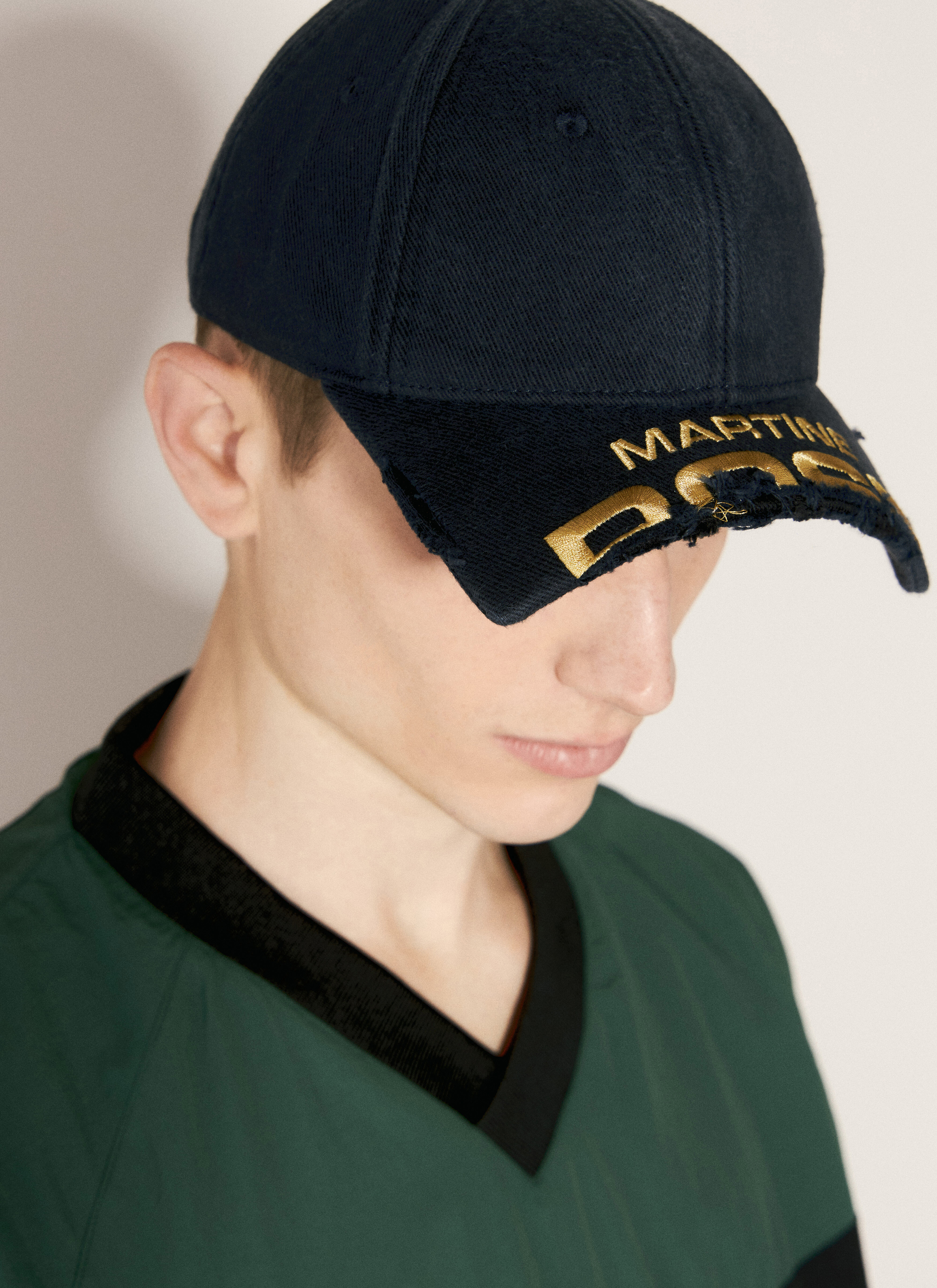 Martine Rose Men s Cut Peak Baseball Cap in Navy LN CC