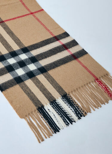 Burberry Giant Check Cashmere Scarf Beige bur0359001