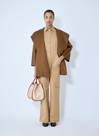 Max Mara Hooded Cashmere Coat Brown max0259020