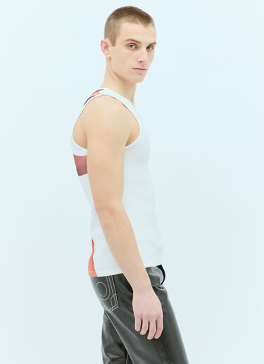 JW Anderson Logo Embroidery Tank Top With Contrast Rear White jwa0154009