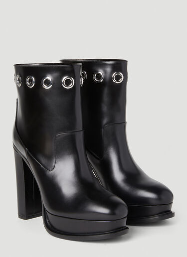 Alexander McQueen Eyelet Heeled Boots Black amq0251022