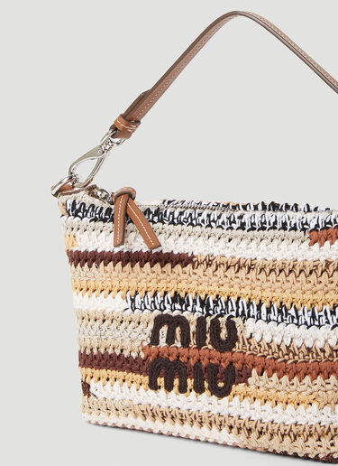 Miu Miu Crochet Shoulder Bag Natural miu0252056