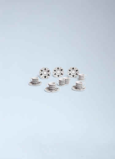 Fornasetti Set Of Six Architettura Cup And Saucer Set White wps0691807