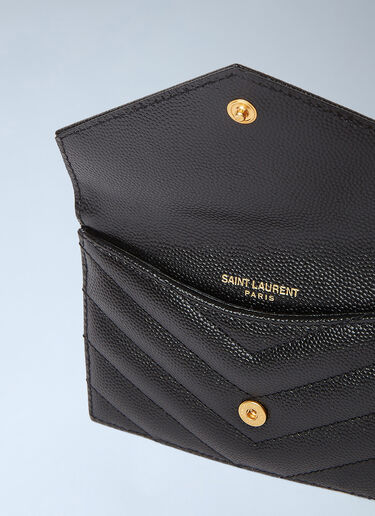 Saint Laurent 徽标铭牌卡包 黑色 sla0249166