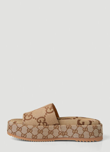 Gucci Angelina GG Platform Slides Beige guc0247136
