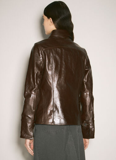 Our Legacy Verve Leather Jacket Burgundy our0256007