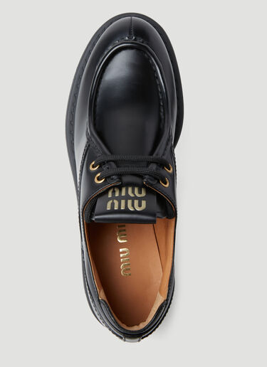 Logo Lace-up Shoes Miu Miu Logo Lace-up Shoes Black miu0254033