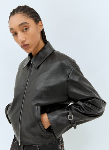 Acne Studios 皮革拉链夹克 黑色 acn0258001