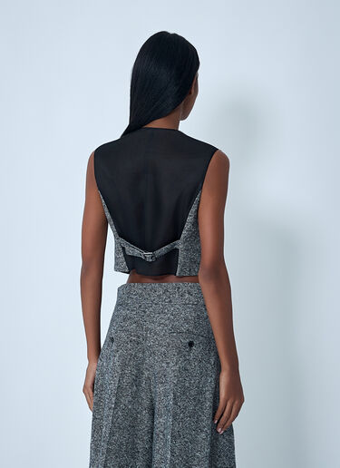 Max Mara Tailored Wool-And-Silk Waistcoat Grey max0262004