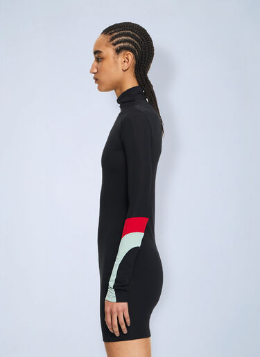 LN-CC® - Off-White: Lycra Collar Insert Mini Dress - Black Off-White Lycra Collar Insert Mini Dress Black ofw0264050