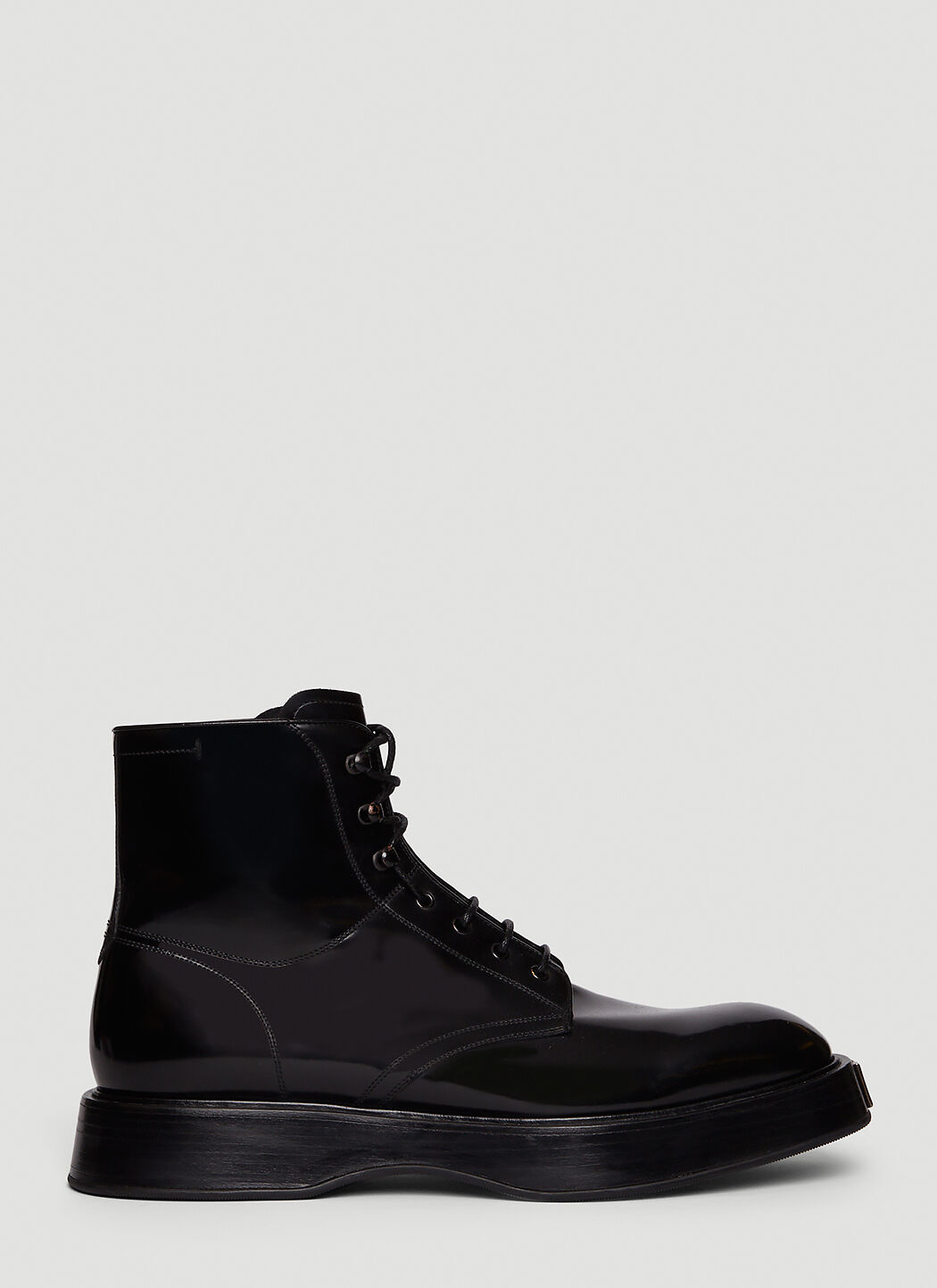 Saint Laurent 拉丝系带靴 黑色 sla0145025