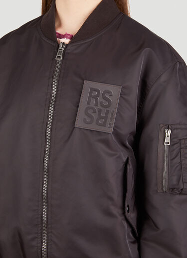 Raf Simons Logo Patch Bomber Jacket Brown raf0251002