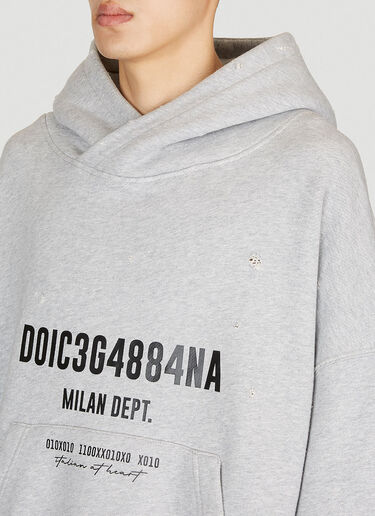 Dolce & Gabbana 로고 프린트 후드 스웨트셔츠 그레이 dol0154002