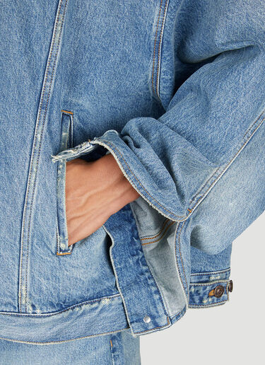 Balenciaga Hooded Denim Jacket Blue bal0150022
