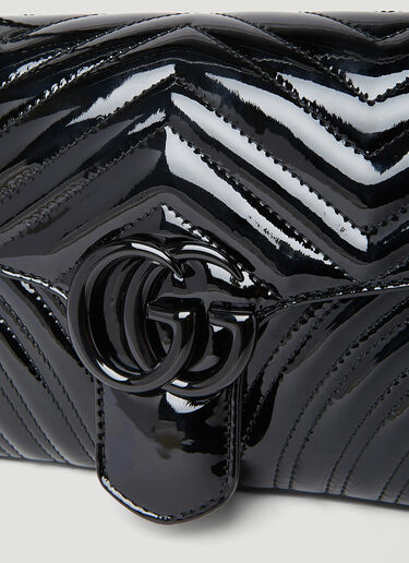 Gucci GG Marmont Patent Small Shoulder Bag Black guc0253186