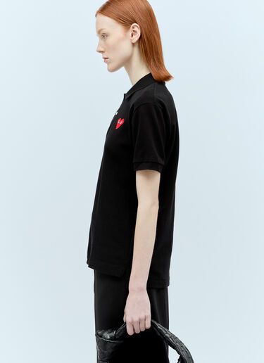 Comme Des Garçons PLAY Logo Patch Polo Shirt Black cpl0355003