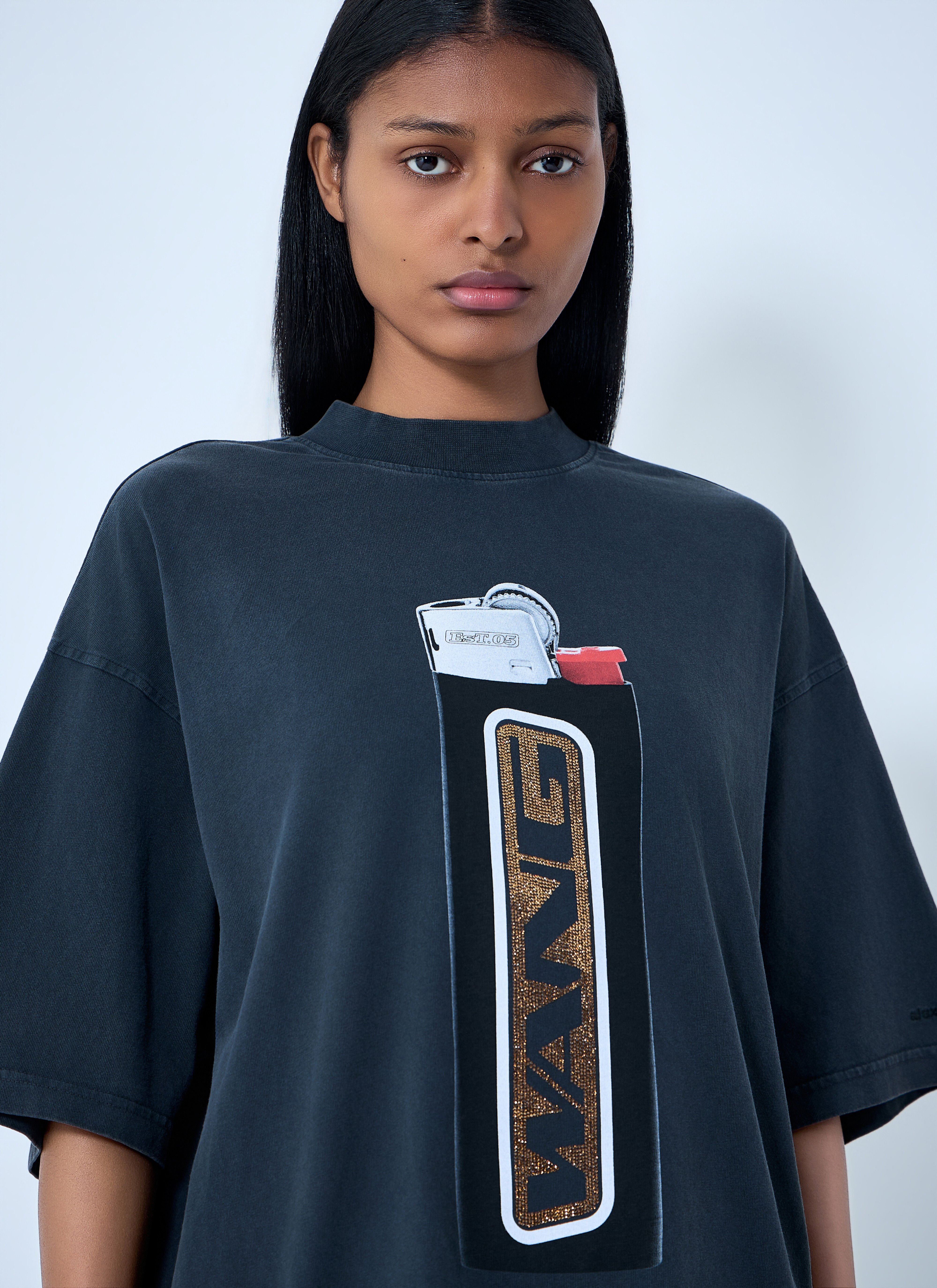 Alexander Wang Women's' Graphic Print Oversized T-Shirt in Dark