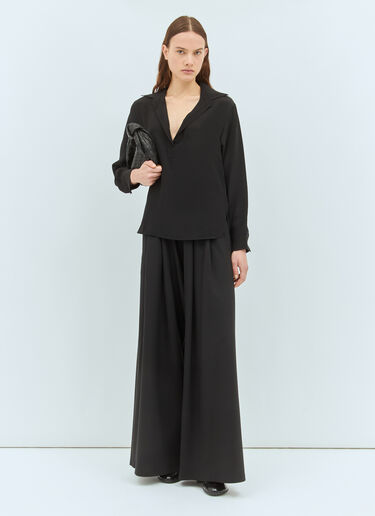 Max Mara Silk Crêpe de Chine Shirt Black max0258002