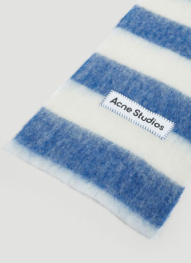 Acne Studios Striped Knit Scarf Blue acn0152055
