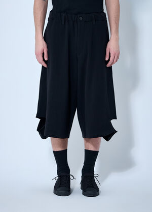 Yohji Yamamoto スラッシュトラックショーツ ブラック yoy0160010