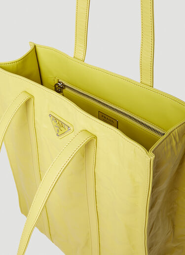 Prada Logo Plaque Tote Bag Yellow pra0252061