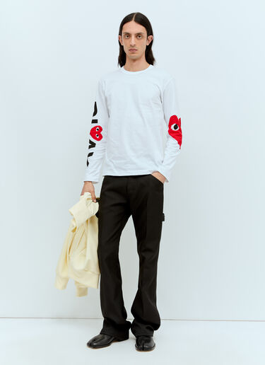 Comme Des Garçons PLAY 袖子徽标印花 T 恤 白色 cpl0356007