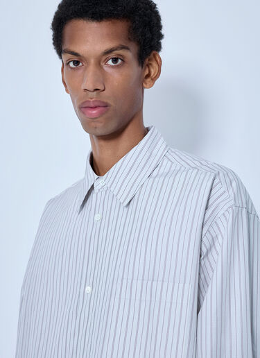 LN-CC® - Marni: Striped Cotton Poplin Shirt - Grey Marni Striped Cotton Poplin Shirt Grey mni0166003
